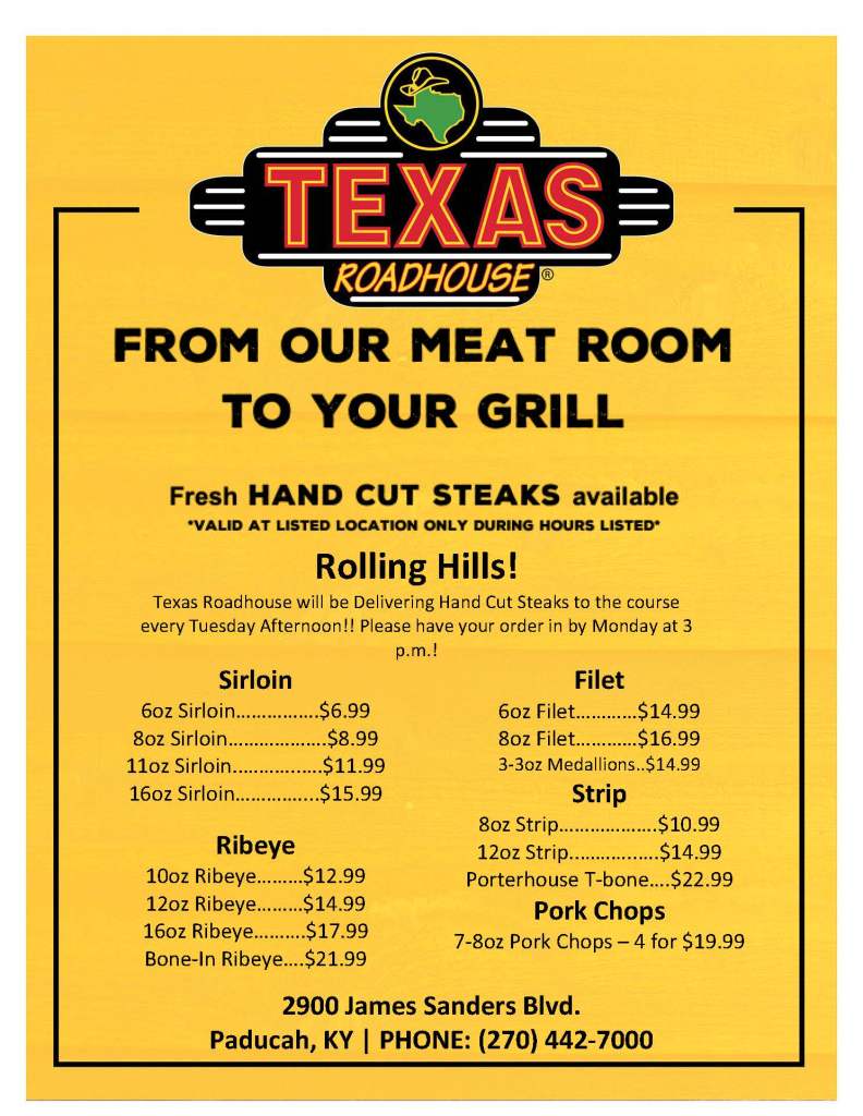 Texas Roadhouse Steak Prices (2) | Rolling Hills Country Club